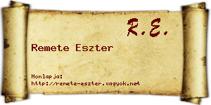 Remete Eszter névjegykártya